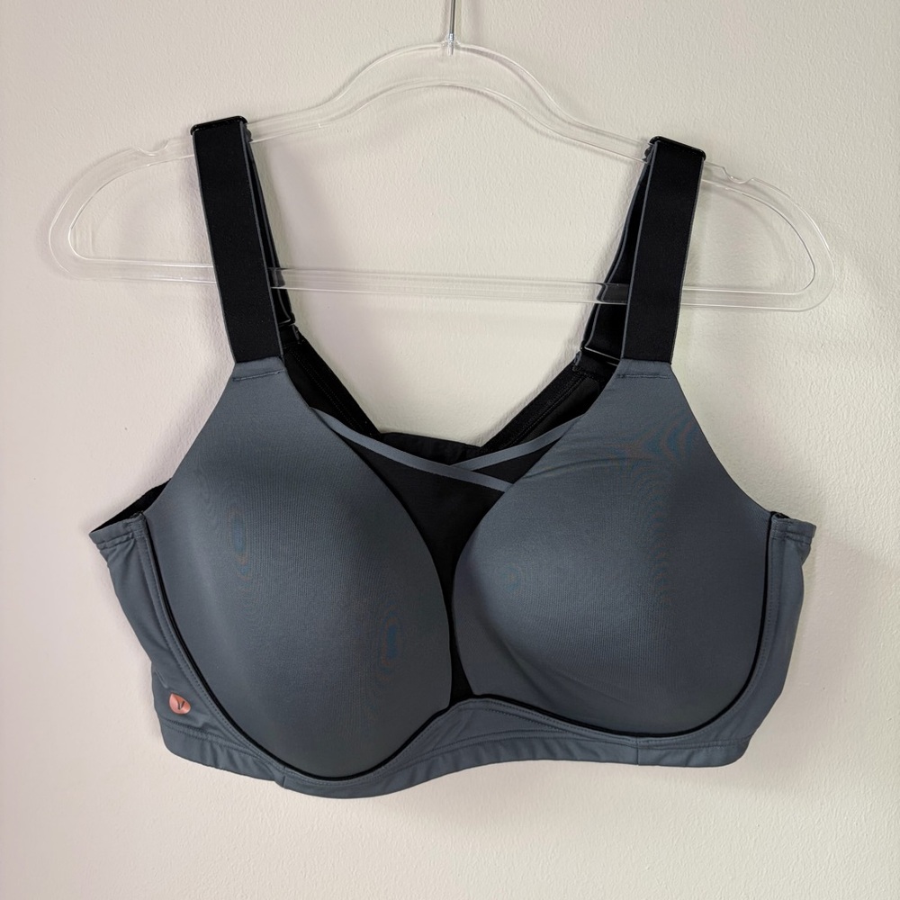LIVI Gray 42D Wireless Medium-Impact Wicking Sports Bra